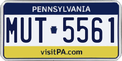 PA license plate MUT5561