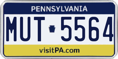 PA license plate MUT5564