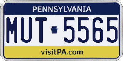 PA license plate MUT5565