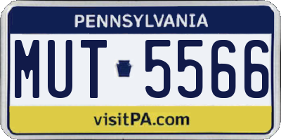 PA license plate MUT5566