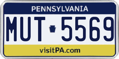 PA license plate MUT5569