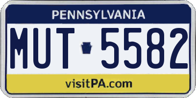 PA license plate MUT5582
