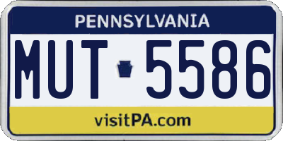 PA license plate MUT5586