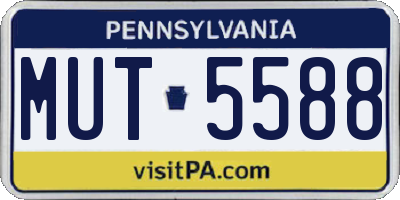 PA license plate MUT5588