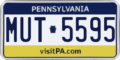 PA license plate MUT5595