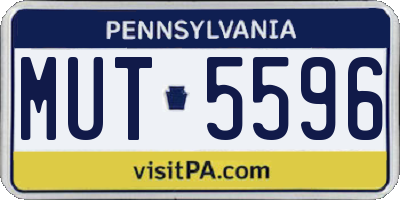 PA license plate MUT5596