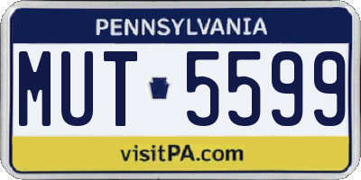 PA license plate MUT5599