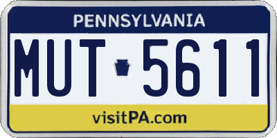 PA license plate MUT5611