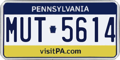 PA license plate MUT5614