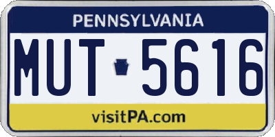 PA license plate MUT5616