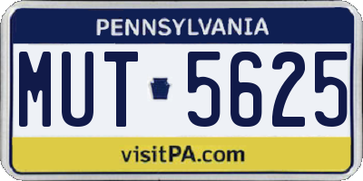 PA license plate MUT5625