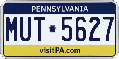 PA license plate MUT5627