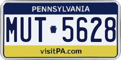 PA license plate MUT5628