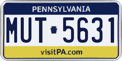 PA license plate MUT5631