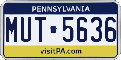PA license plate MUT5636