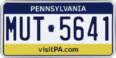 PA license plate MUT5641