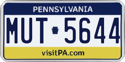 PA license plate MUT5644