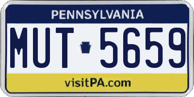 PA license plate MUT5659