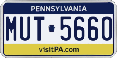 PA license plate MUT5660