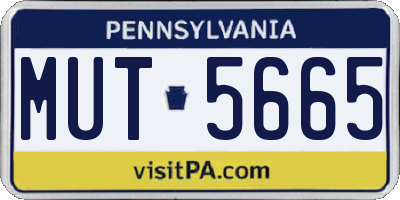 PA license plate MUT5665