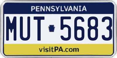 PA license plate MUT5683