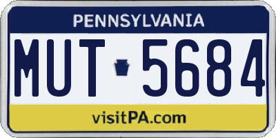 PA license plate MUT5684