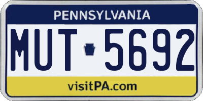 PA license plate MUT5692
