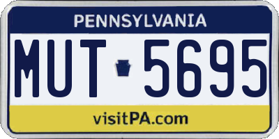 PA license plate MUT5695