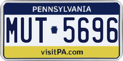 PA license plate MUT5696
