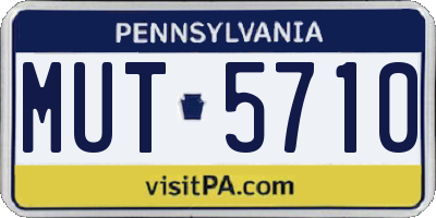 PA license plate MUT5710