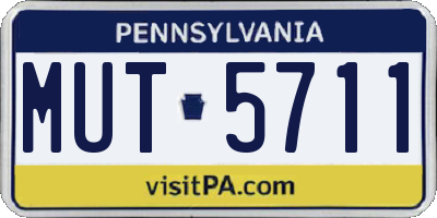 PA license plate MUT5711