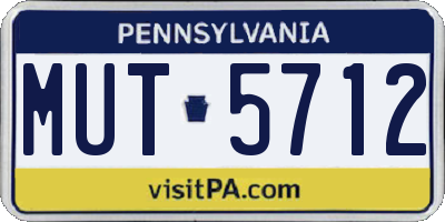 PA license plate MUT5712