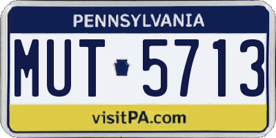 PA license plate MUT5713