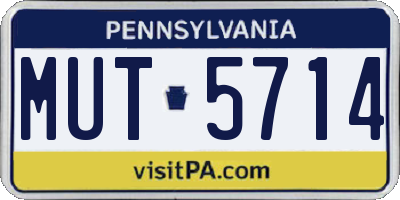 PA license plate MUT5714
