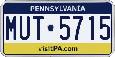 PA license plate MUT5715