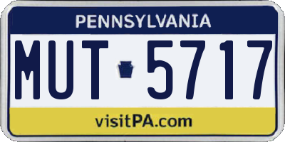 PA license plate MUT5717