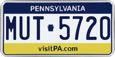 PA license plate MUT5720