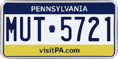 PA license plate MUT5721