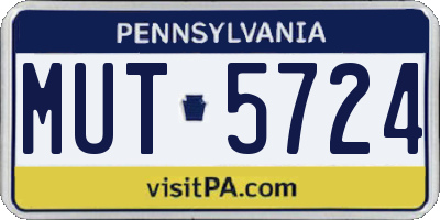 PA license plate MUT5724