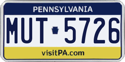 PA license plate MUT5726