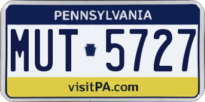 PA license plate MUT5727