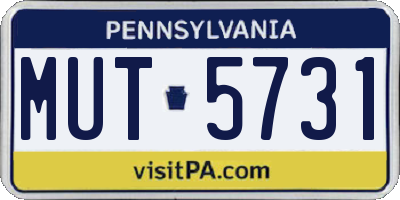 PA license plate MUT5731