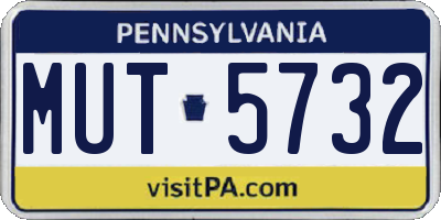 PA license plate MUT5732