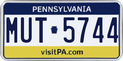 PA license plate MUT5744