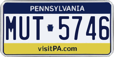 PA license plate MUT5746