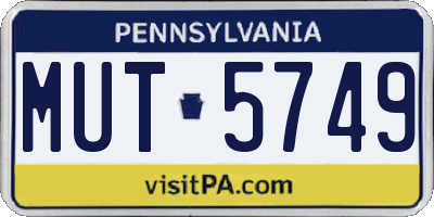 PA license plate MUT5749