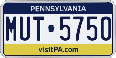 PA license plate MUT5750