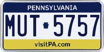 PA license plate MUT5757