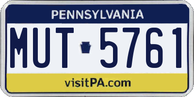 PA license plate MUT5761
