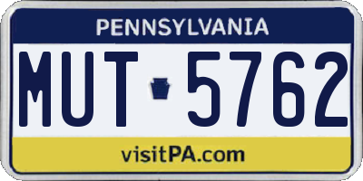 PA license plate MUT5762